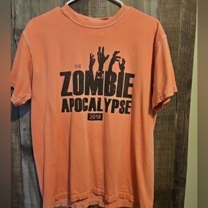 Comfort Colors The Zombie Apocalypse 2018 Tee shirt Pink Short Sleeve M